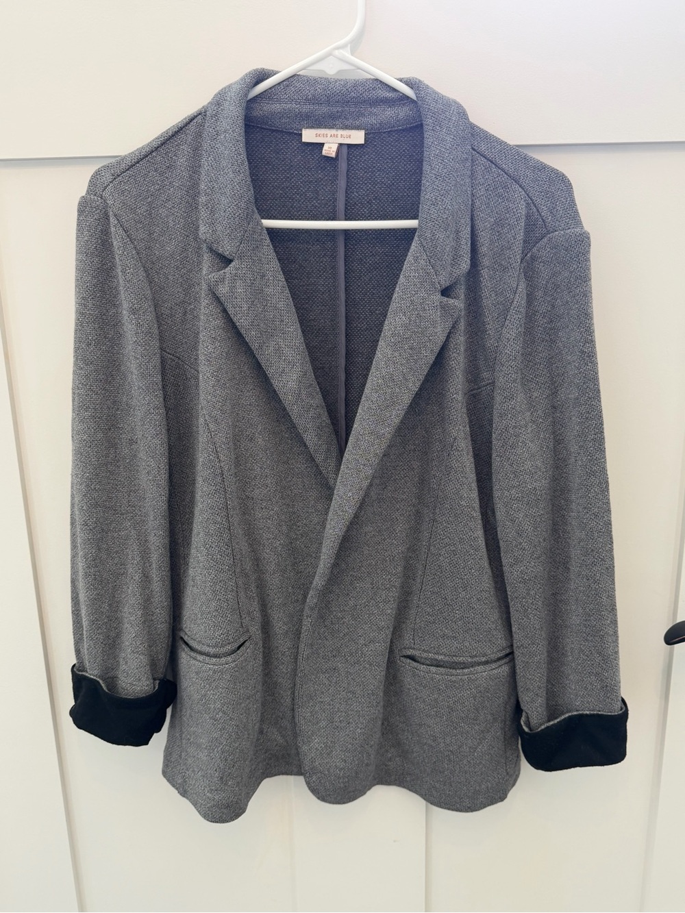 Gray Women's Blazer Jacket - skies are blue xl